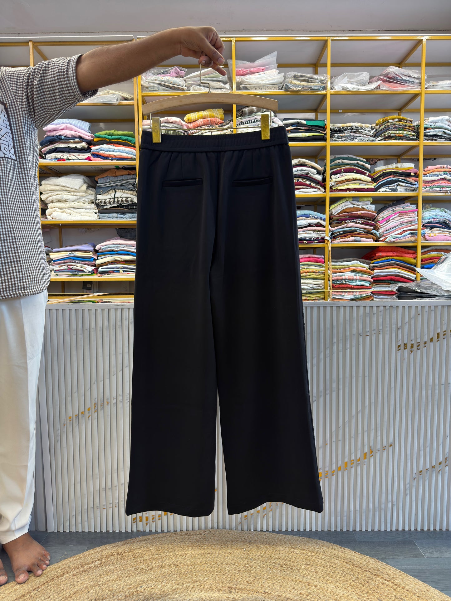 BLACK PREMIUM SOFT SIDE STRIPS DESIGN TROUSER