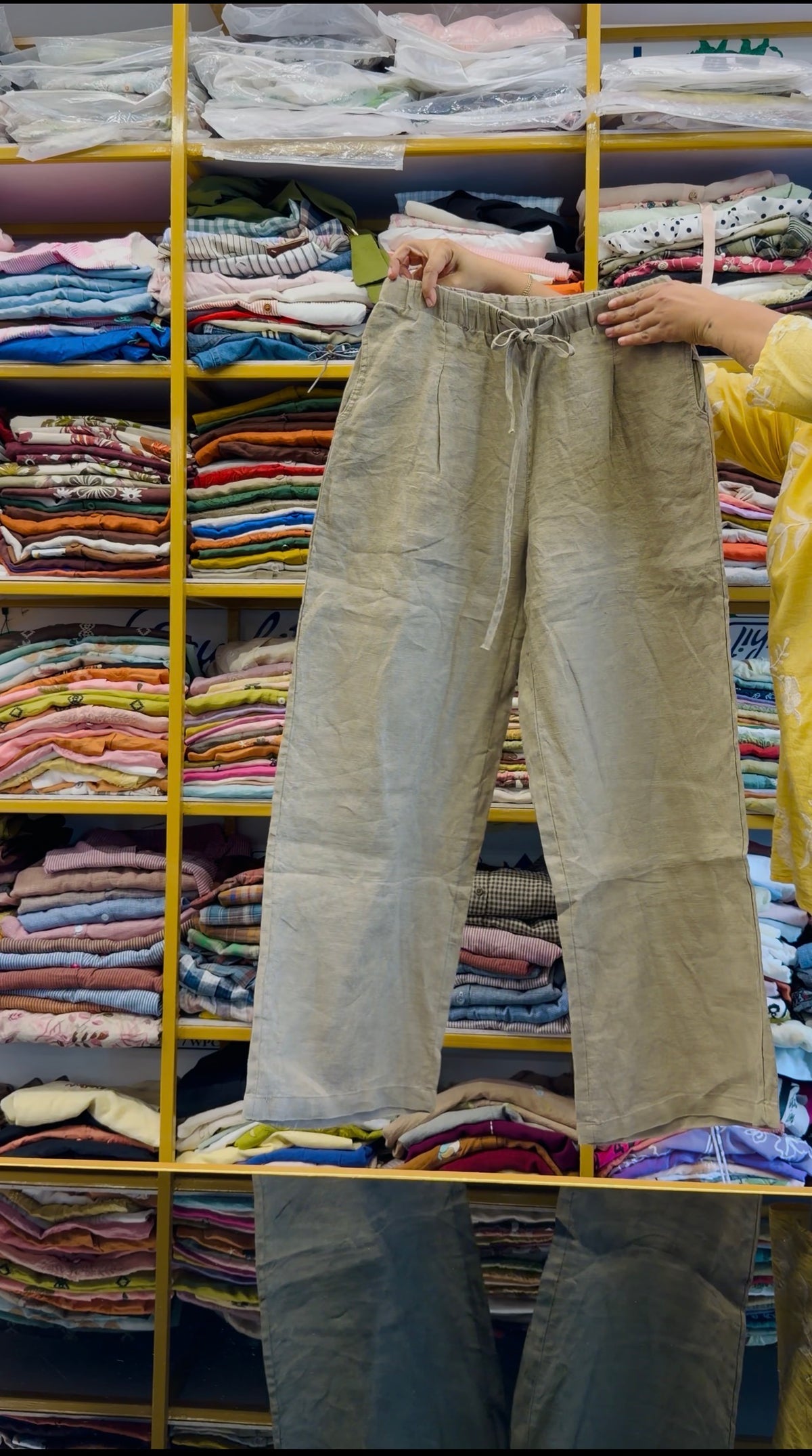 PREMIUM BEST SELLING STRAIGHT ELASTIC LINEN TROUSER PANT