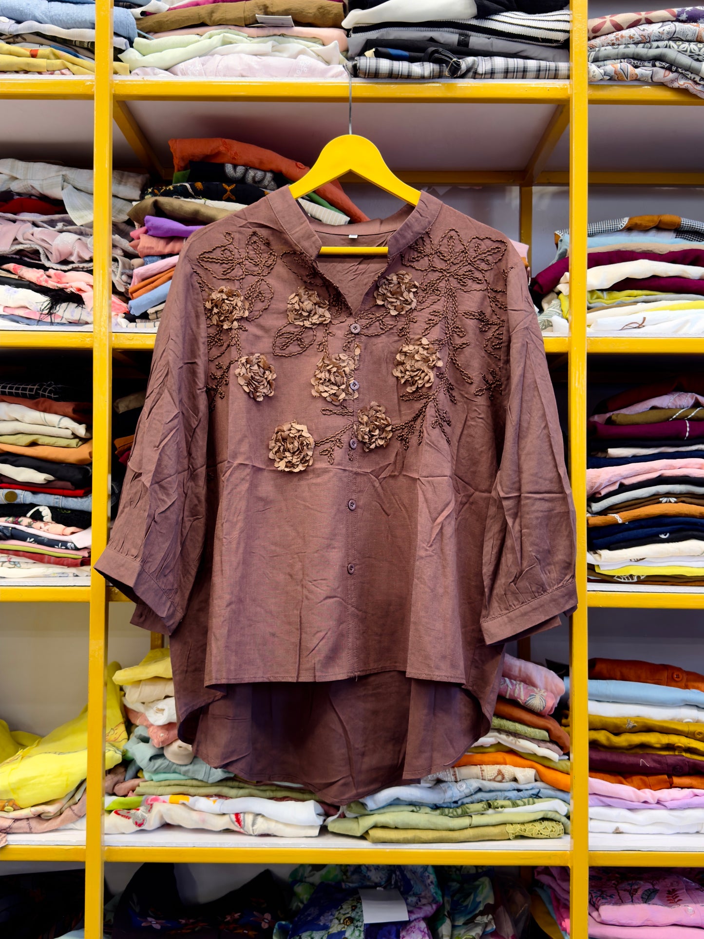 PURE COTTON EMBROIDERY TOP PLUS SIZE