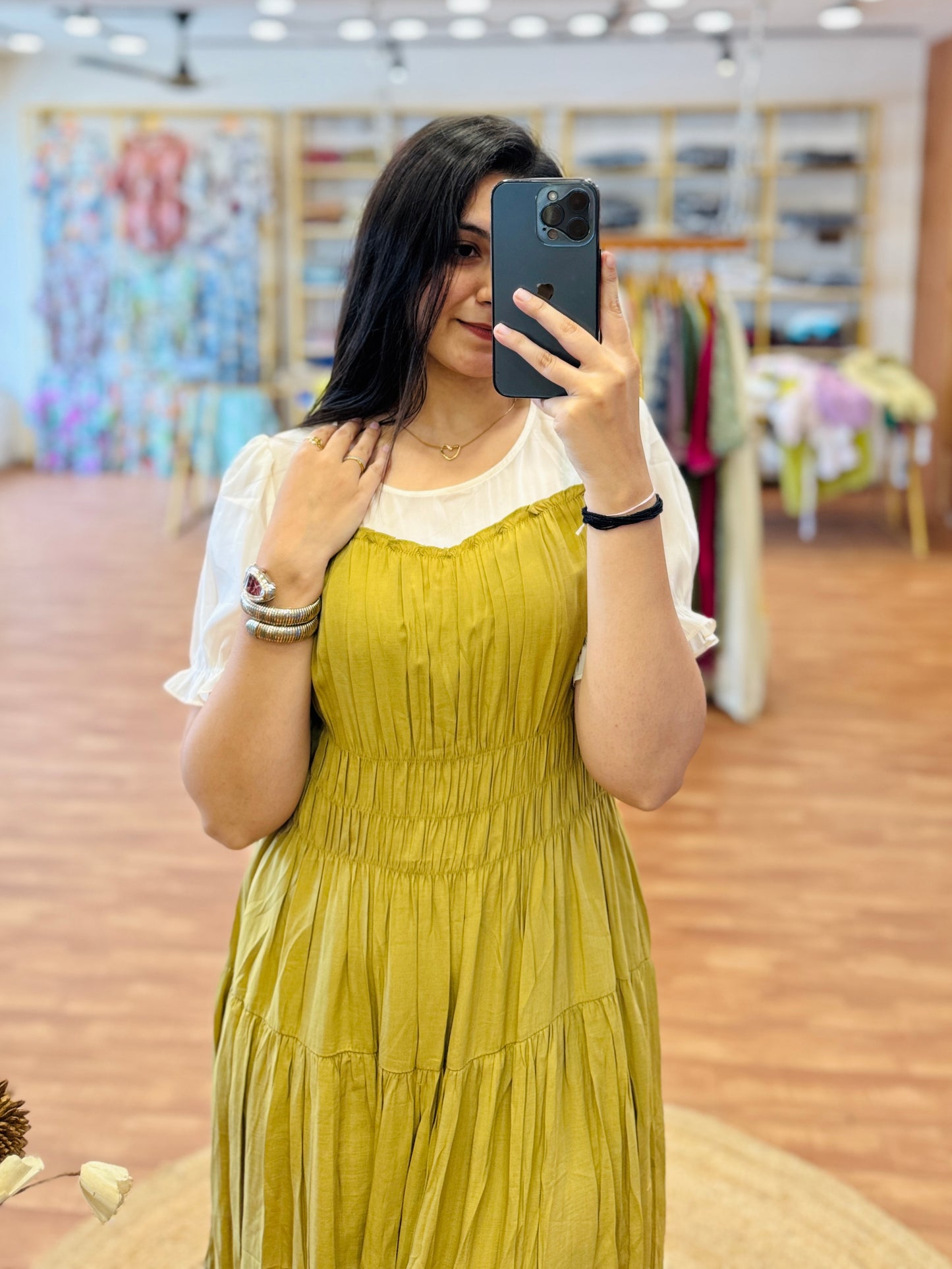 LIGHT MASTARD CASUAL WESTERN DRESS
