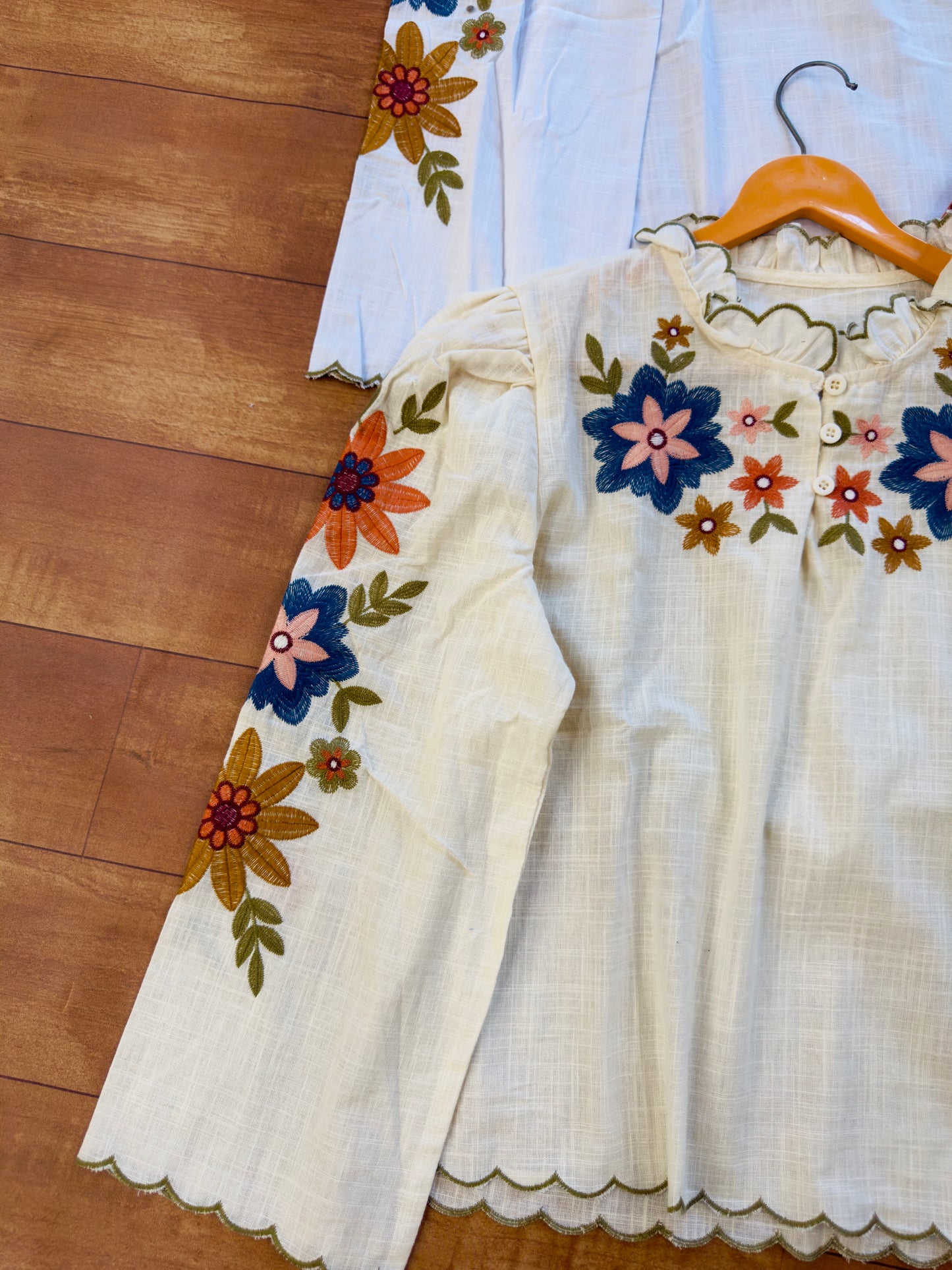 COLOURFULL EMBROIDERY PURE COTTON CROP TOP