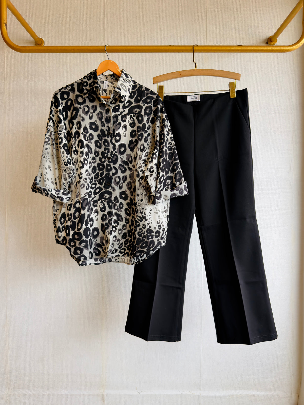 PRINTED SHIRT  WITH BELL BOTTOM PANT SET