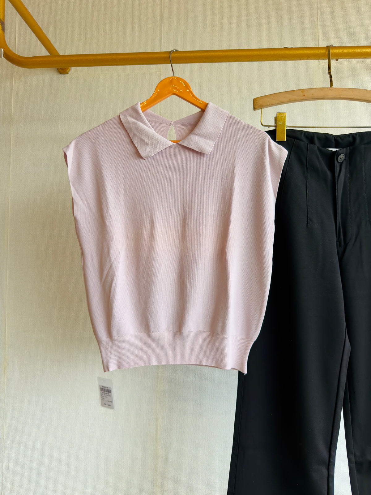 LILAC SOFT KNITTING TEES  WITH STRAIGHT PANT SET