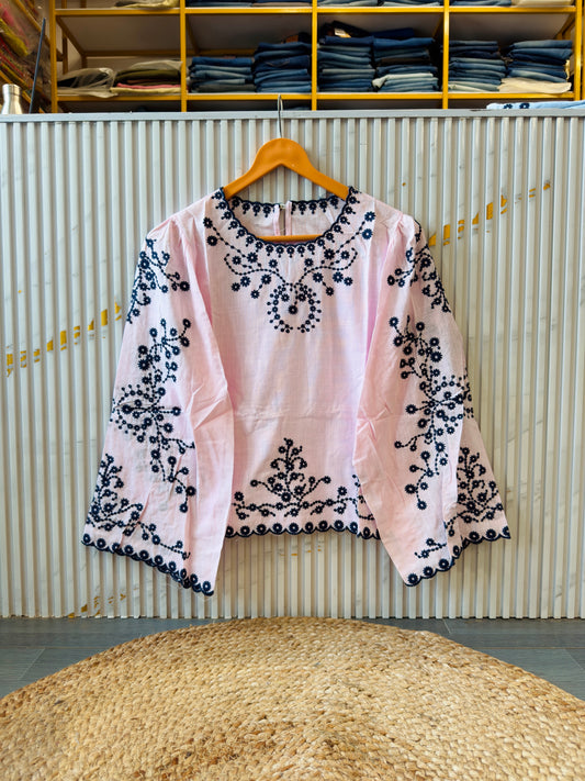SUMMER SPECIAL PURE COTTON EMBROIDERY TOP