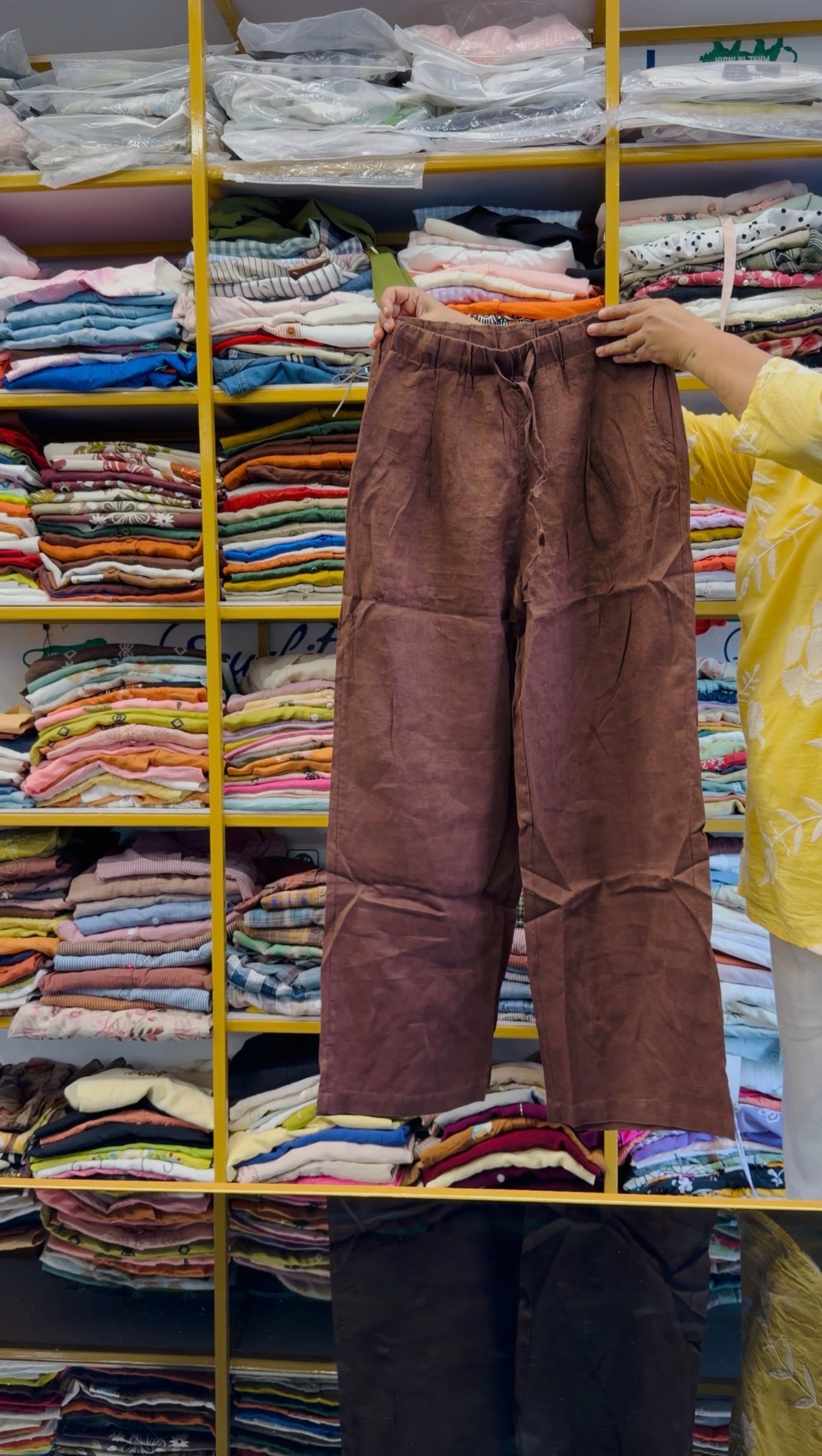 PREMIUM BEST SELLING STRAIGHT ELASTIC LINEN TROUSER PANT