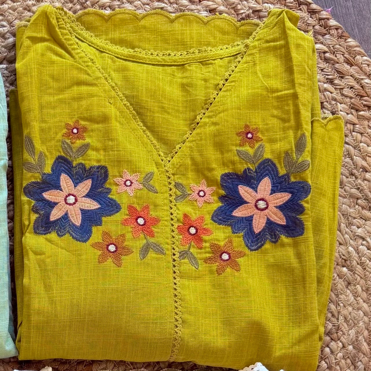 PREMIUM FLOWER EMBROIDERY COTTON TOP
