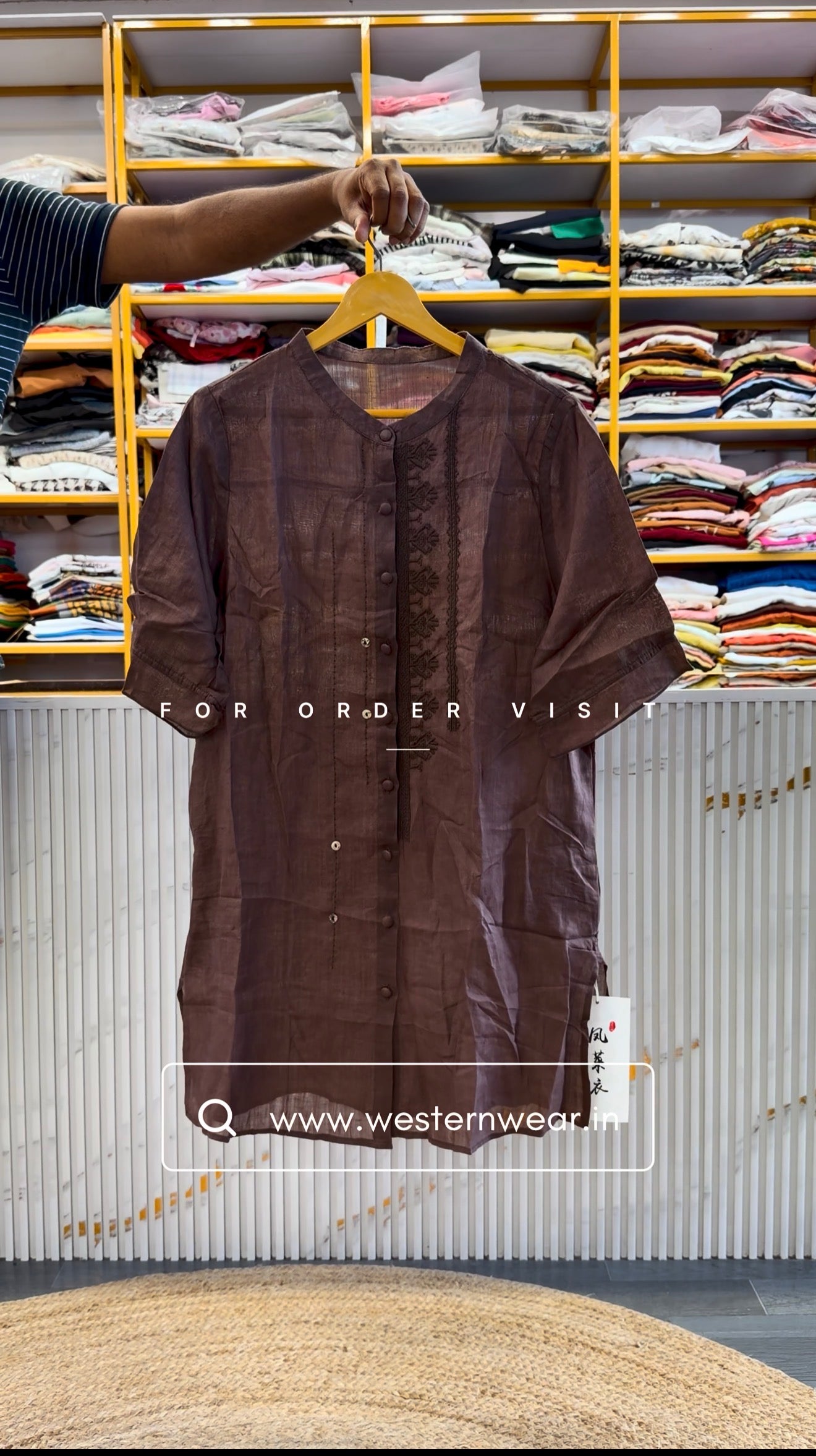 PURE LINEN EMBROIDERY TUNIC TOP