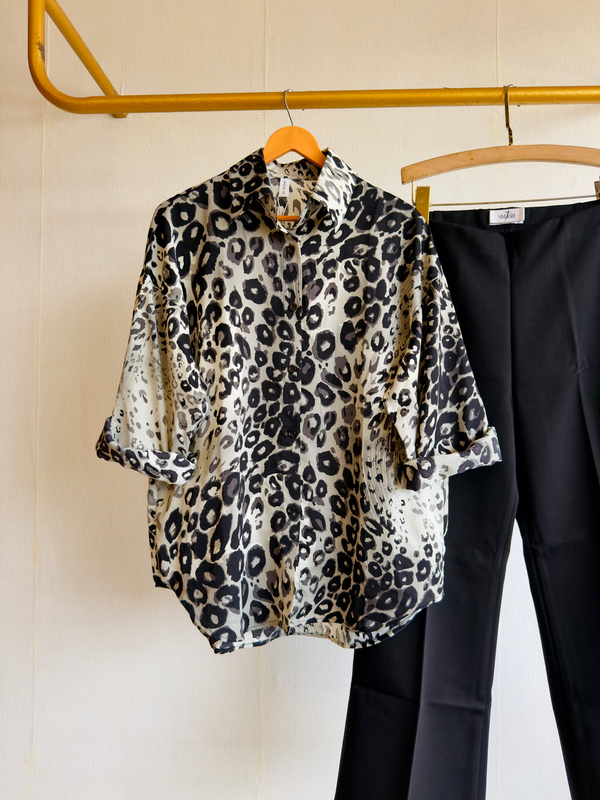PRINTED SHIRT  WITH BELL BOTTOM PANT SET