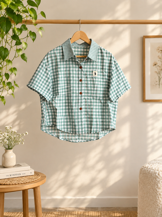 CHEX CROP SHIRT TOP