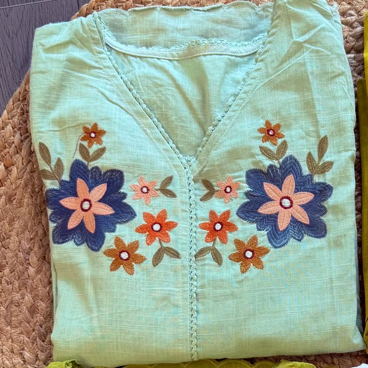 PREMIUM FLOWER EMBROIDERY COTTON TOP