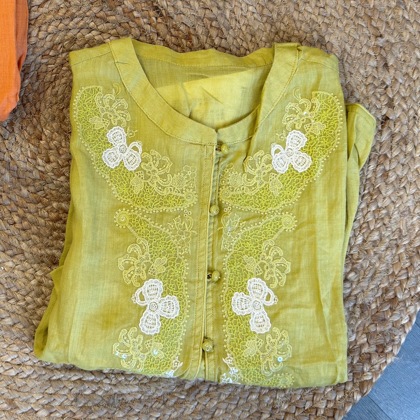 PREMIUM PURE LINEN EMBROIDERY TOP