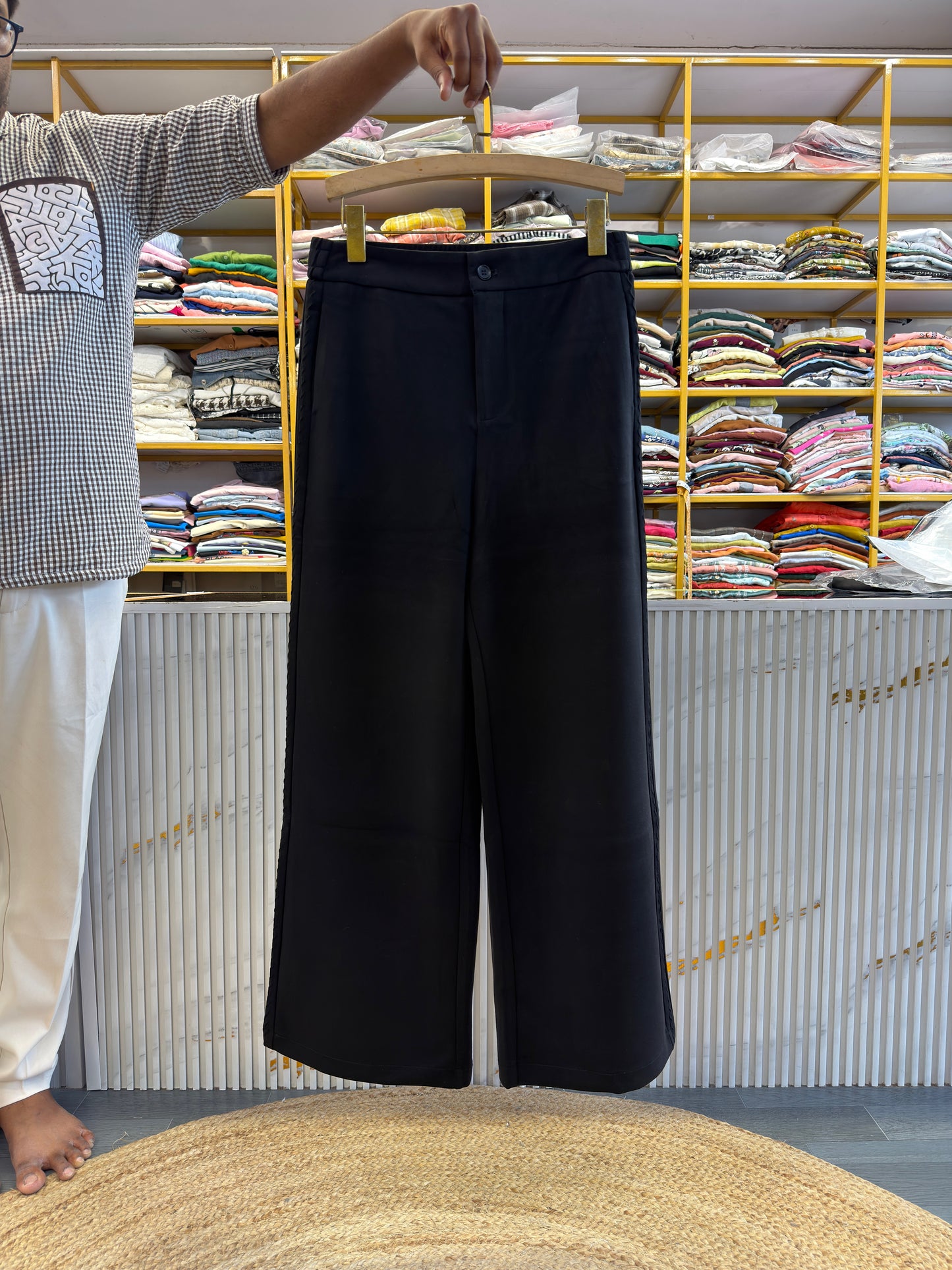 BLACK PREMIUM SOFT SIDE STRIPS DESIGN TROUSER