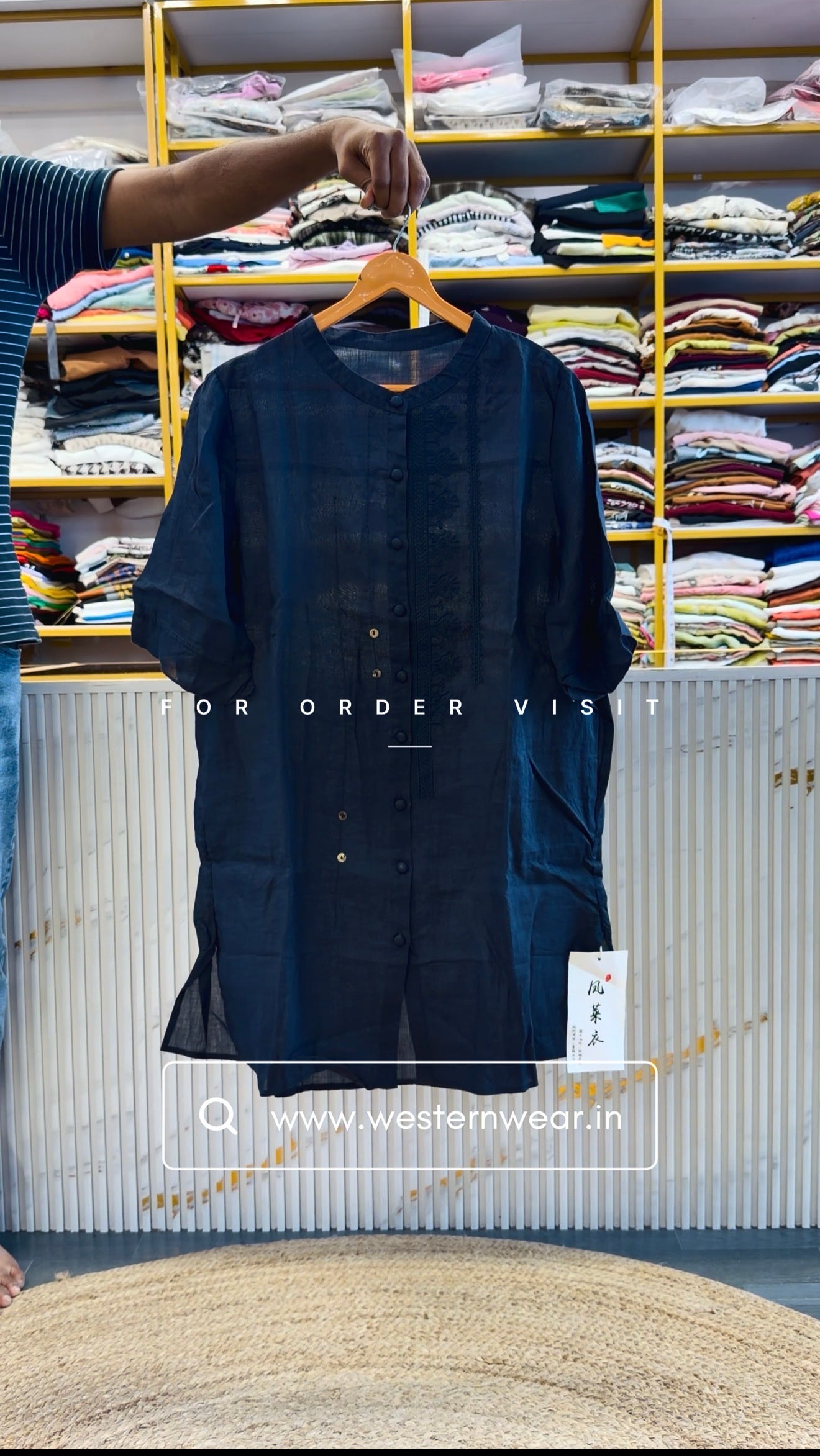 PURE LINEN EMBROIDERY TUNIC TOP