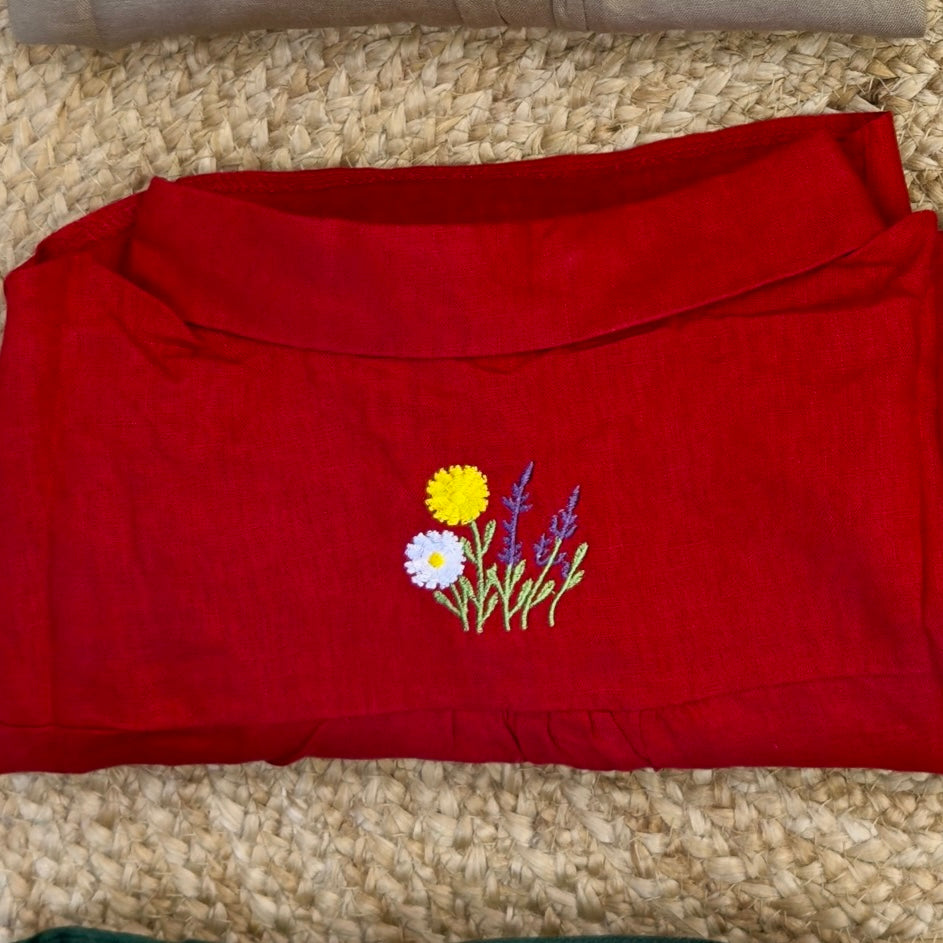 PURE LINEN BACK EMBROIDERY SHIRT