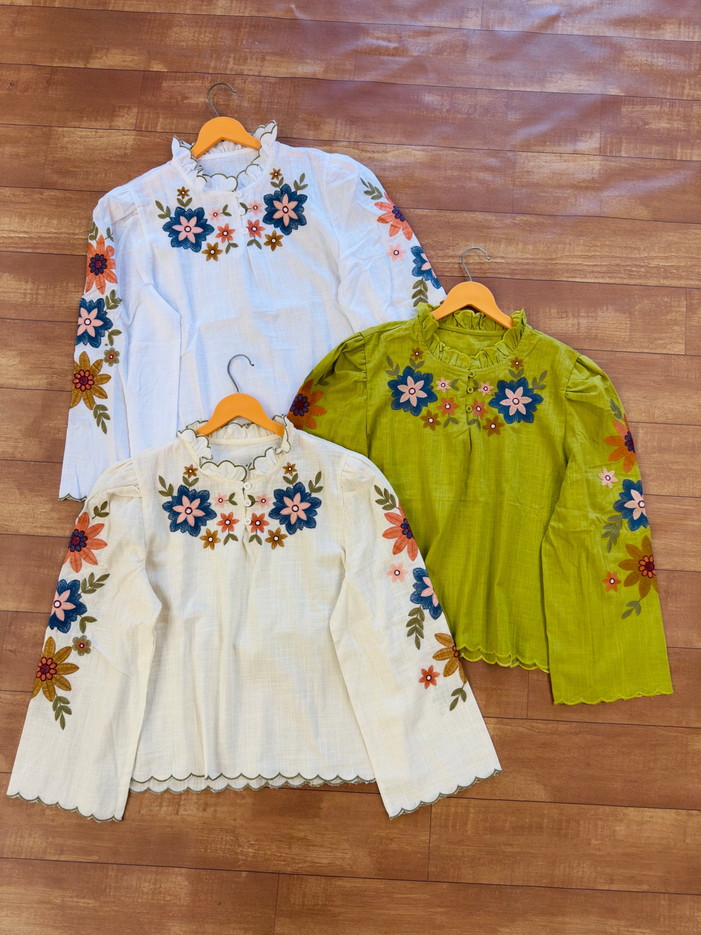 COLOURFULL EMBROIDERY PURE COTTON CROP TOP