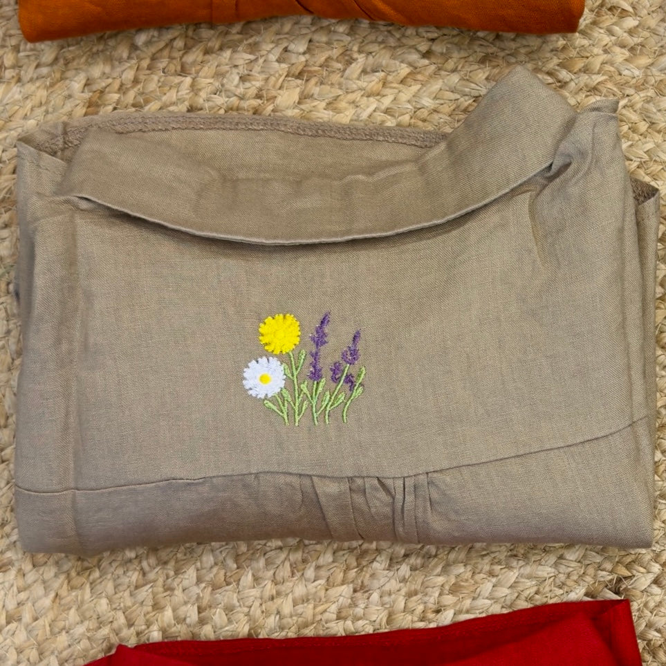 PURE LINEN BACK EMBROIDERY SHIRT