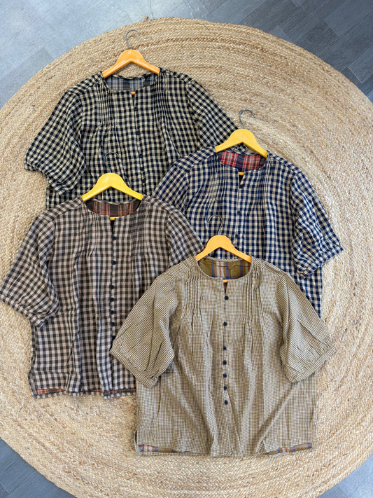 MUL COTTON CHEX TOP