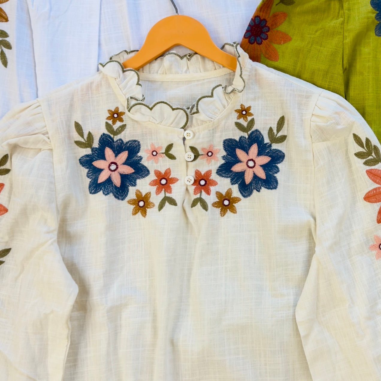 COLOURFULL EMBROIDERY PURE COTTON CROP TOP