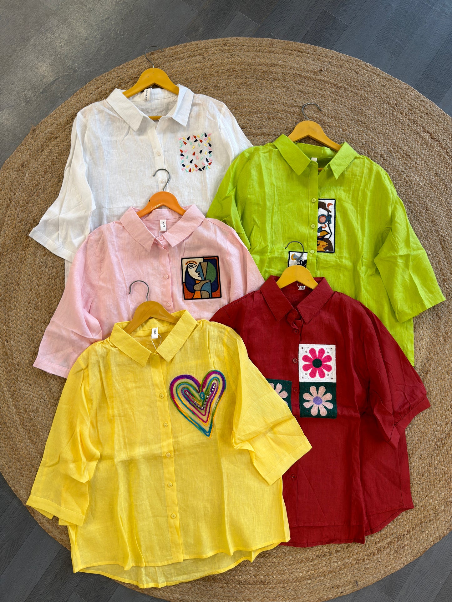 PURE LINEN  EMBROIDERY SHIRT