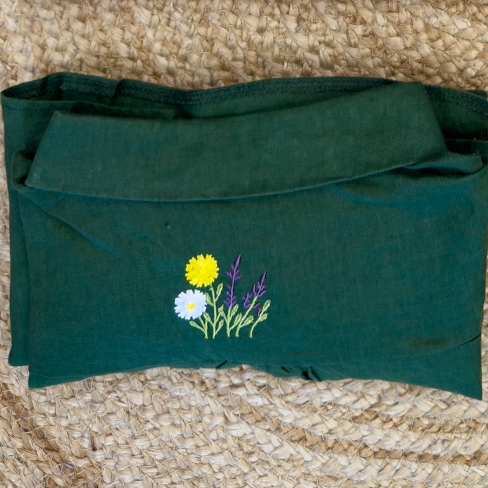 PURE LINEN BACK EMBROIDERY SHIRT
