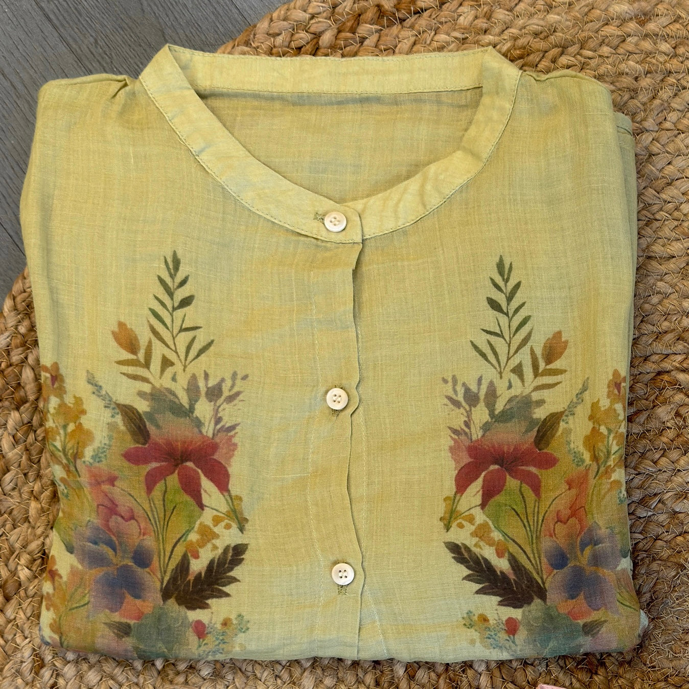 PREMIUM PURE LINEN PRINT TOP