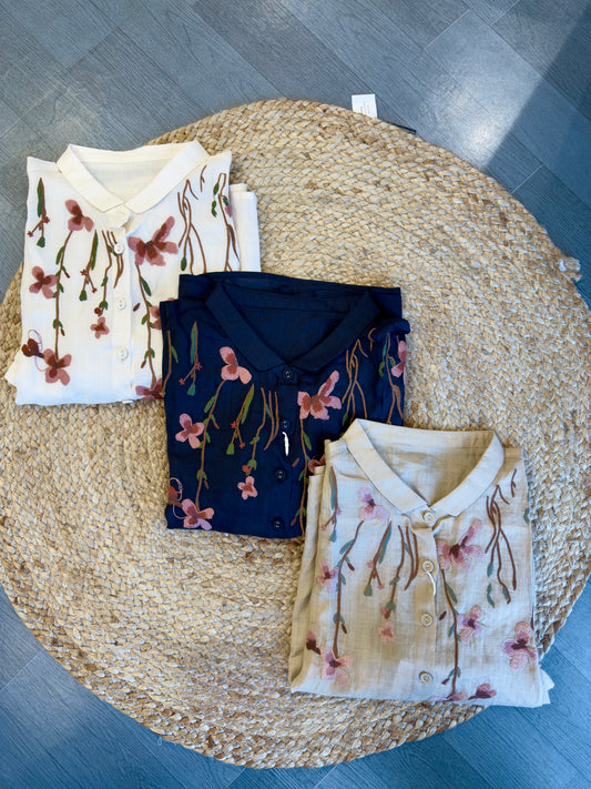 PREMIUM LINEN EMBROIDERY TOP