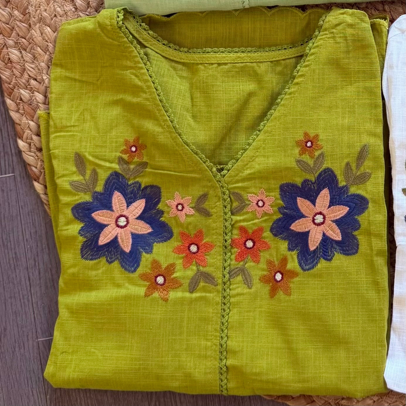 PREMIUM FLOWER EMBROIDERY COTTON TOP