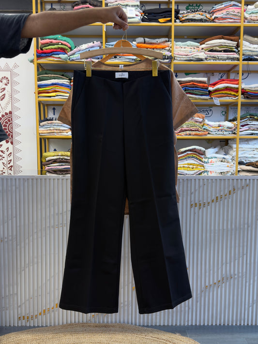 LIGHT BROWN PRINT TOP WITH BELL BOTTOM PANT SET