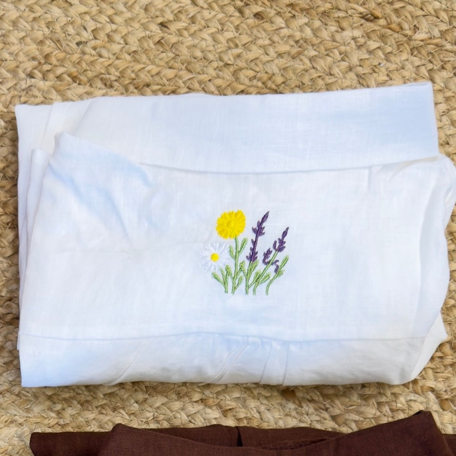 PURE LINEN BACK EMBROIDERY SHIRT