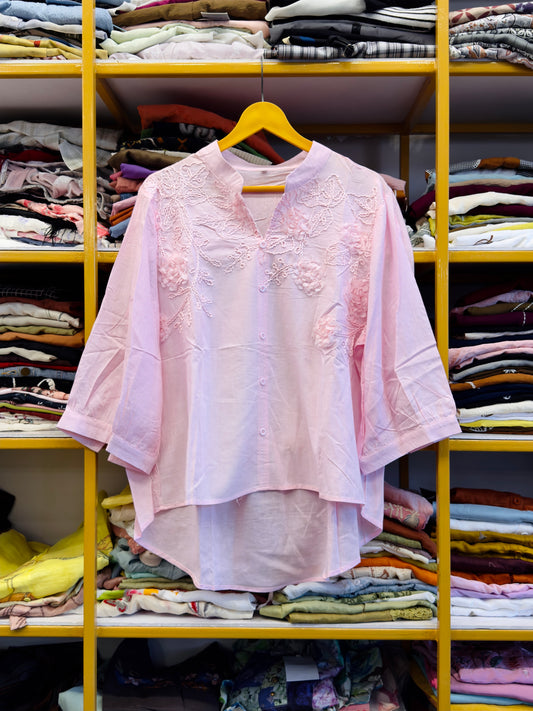 PURE COTTON EMBROIDERY TOP PLUS SIZE