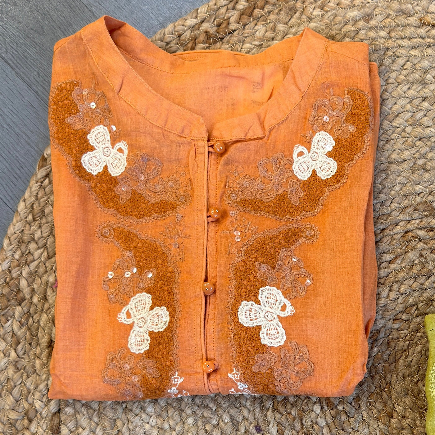 PREMIUM PURE LINEN EMBROIDERY TOP