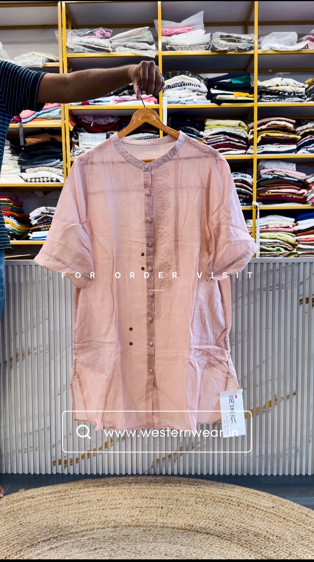 PURE LINEN EMBROIDERY TUNIC TOP