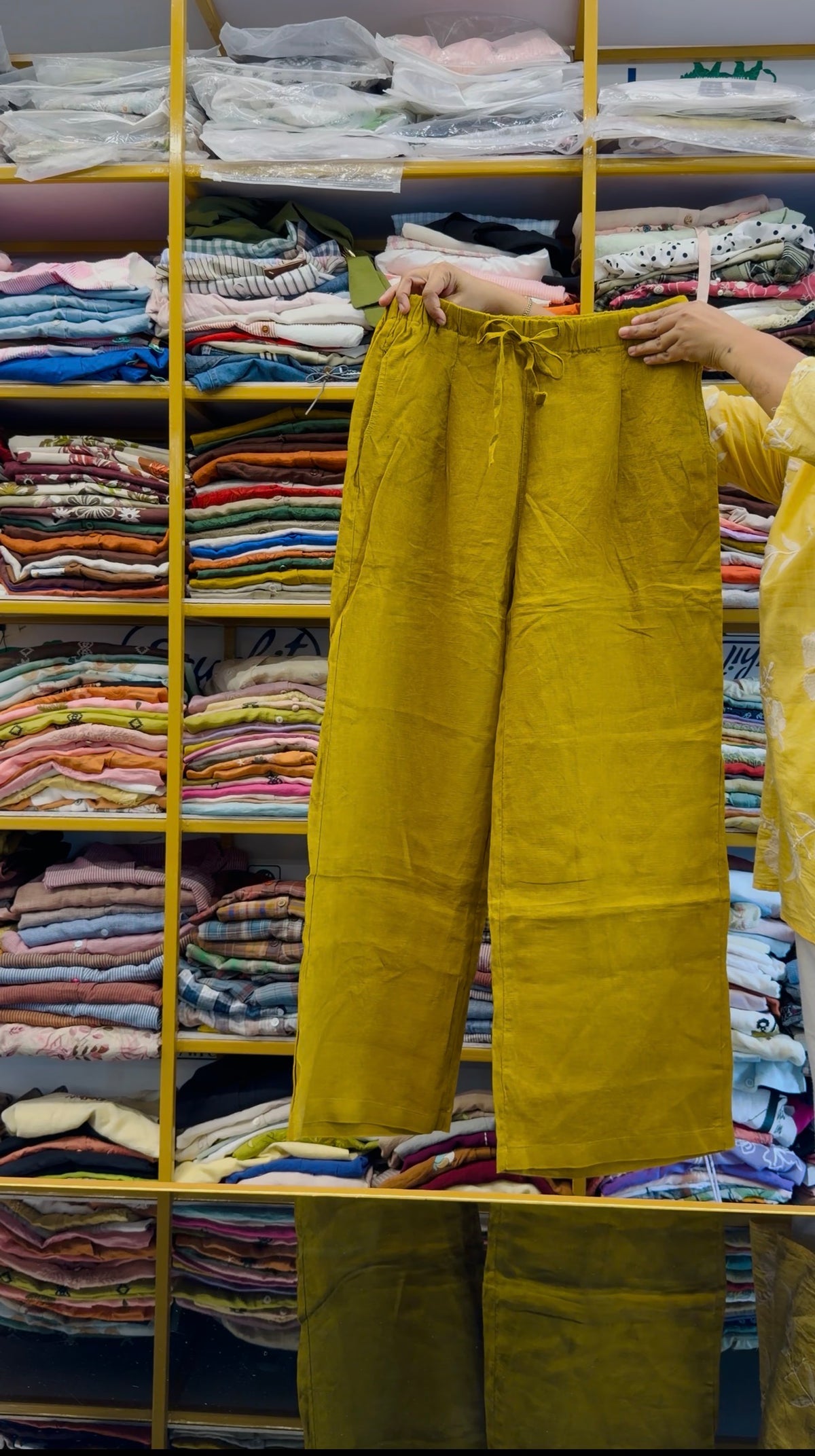 PREMIUM BEST SELLING STRAIGHT ELASTIC LINEN TROUSER PANT
