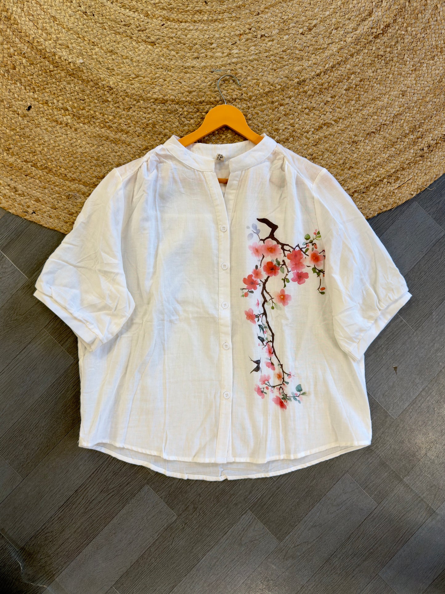 BEST SELLER MUL COTTON WHITE PRINT TOP