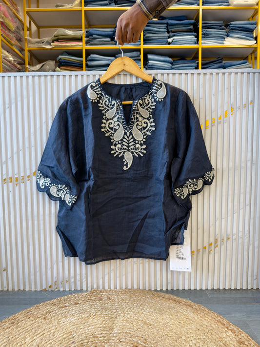 PREMIUM PURE LINEN EMBROIDERY  TOP