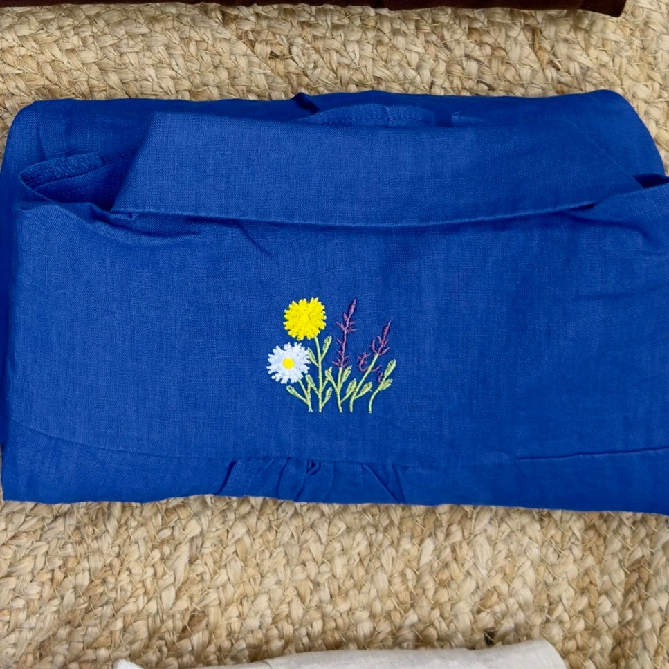 PURE LINEN BACK EMBROIDERY SHIRT