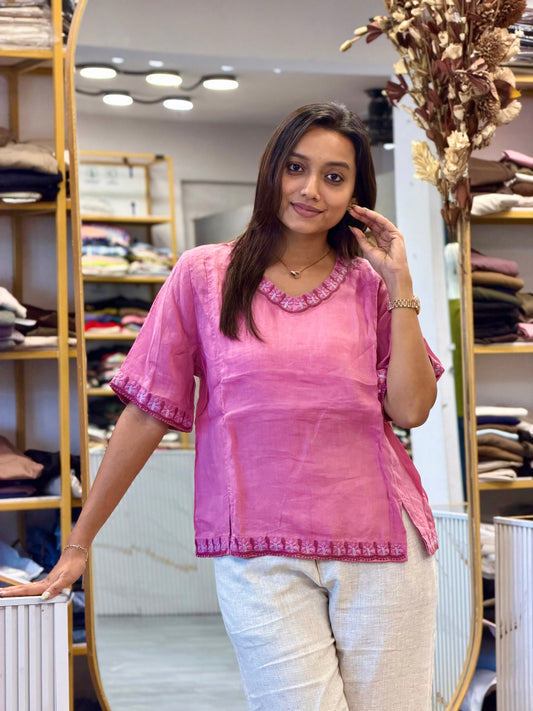 LINEN EMBROIDERY TOP