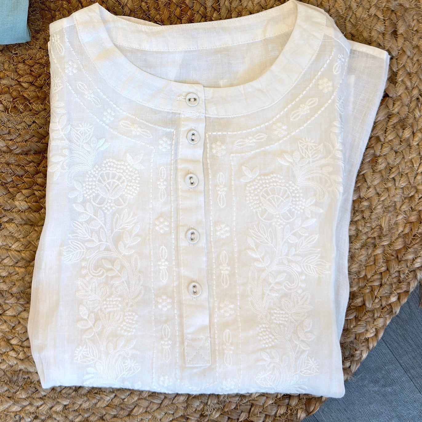 PREMIUM PURE LINEN EMBROIDERY  TOP