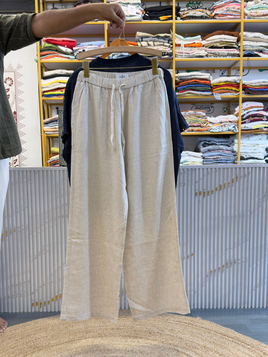 NAVY BLUE SUNFLOWER PONCHO STYLE TSHIRT CUM TOP  WITH LINEN PANT SET