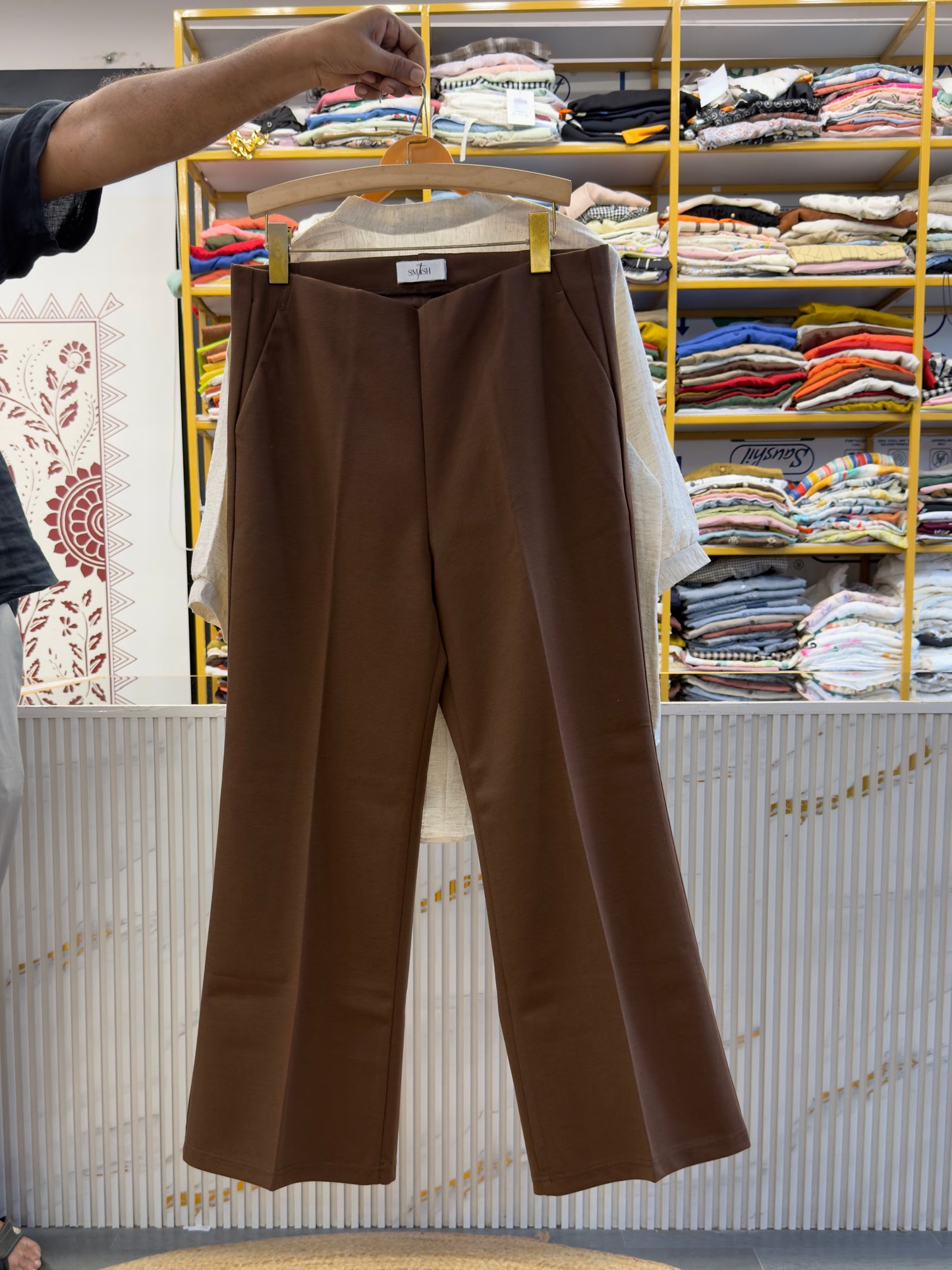 SIDE HOUSE HANDWORK EMBROIDERY TOP WITH BELL BOTTOM PANT SET