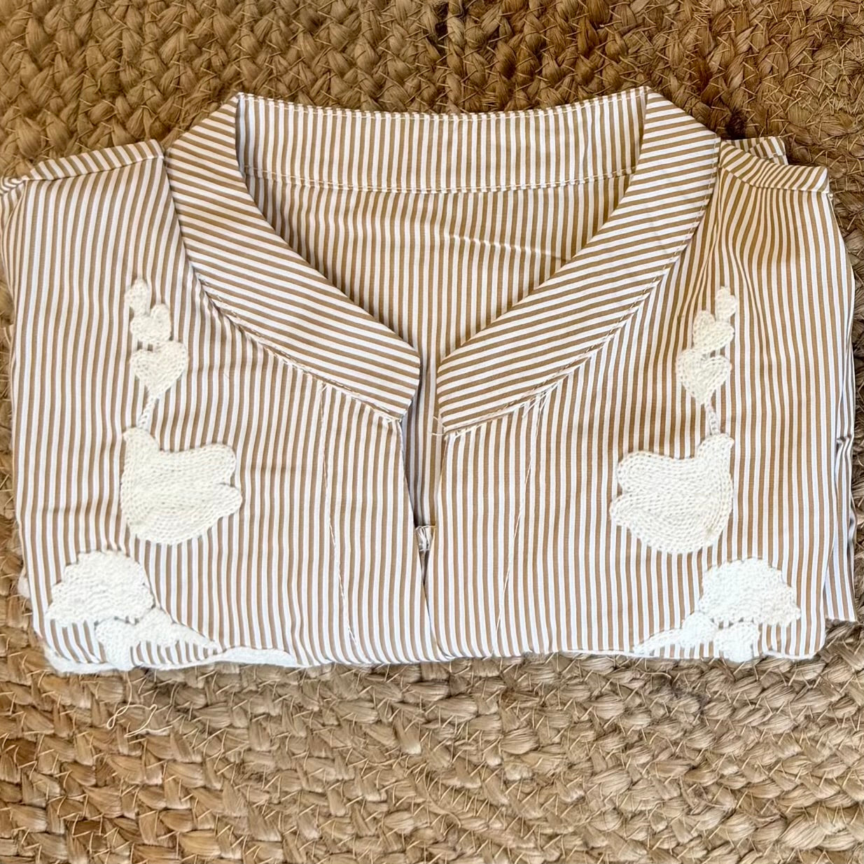 STRIPS  IMPORTED COTTON EMBROIDERY TOP