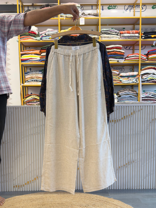 PRINT PURE COTTON TOP  WITH LINEN PANT SET