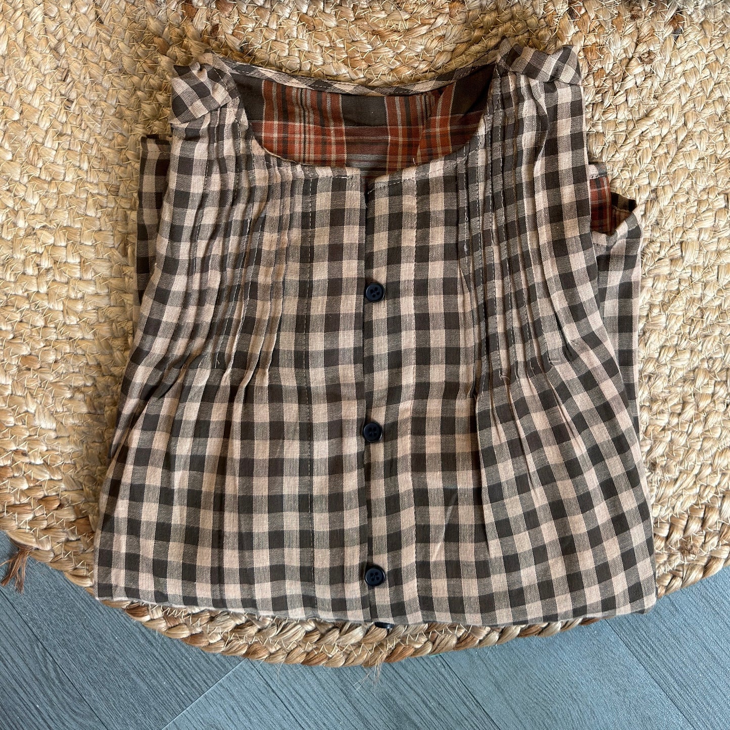 MUL COTTON CHEX TOP