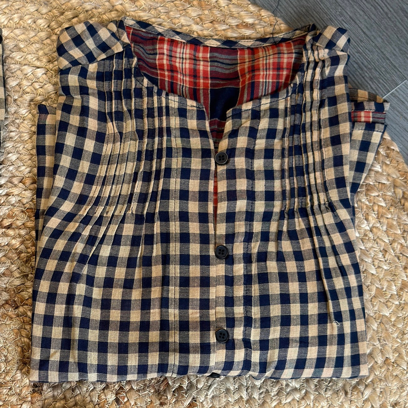 MUL COTTON CHEX TOP