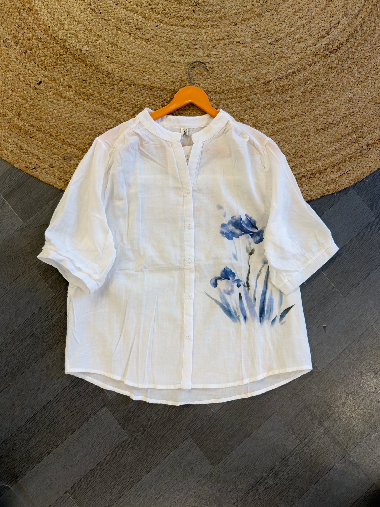 BEST SELLER MUL COTTON WHITE PRINT TOP