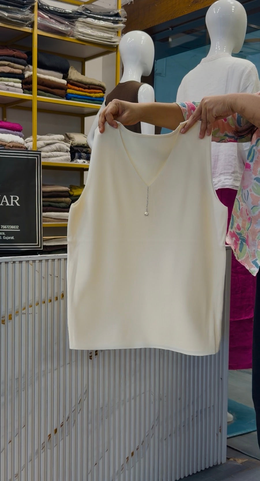 V NECK PREMIUM SOFT SPAGHETTI TOP