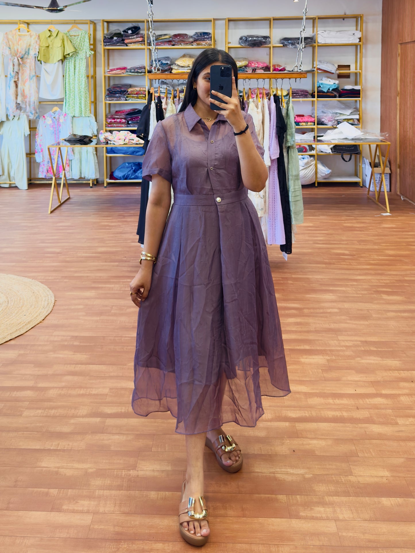 PURPLE REGULAR LENGTH WESTERN DRESS