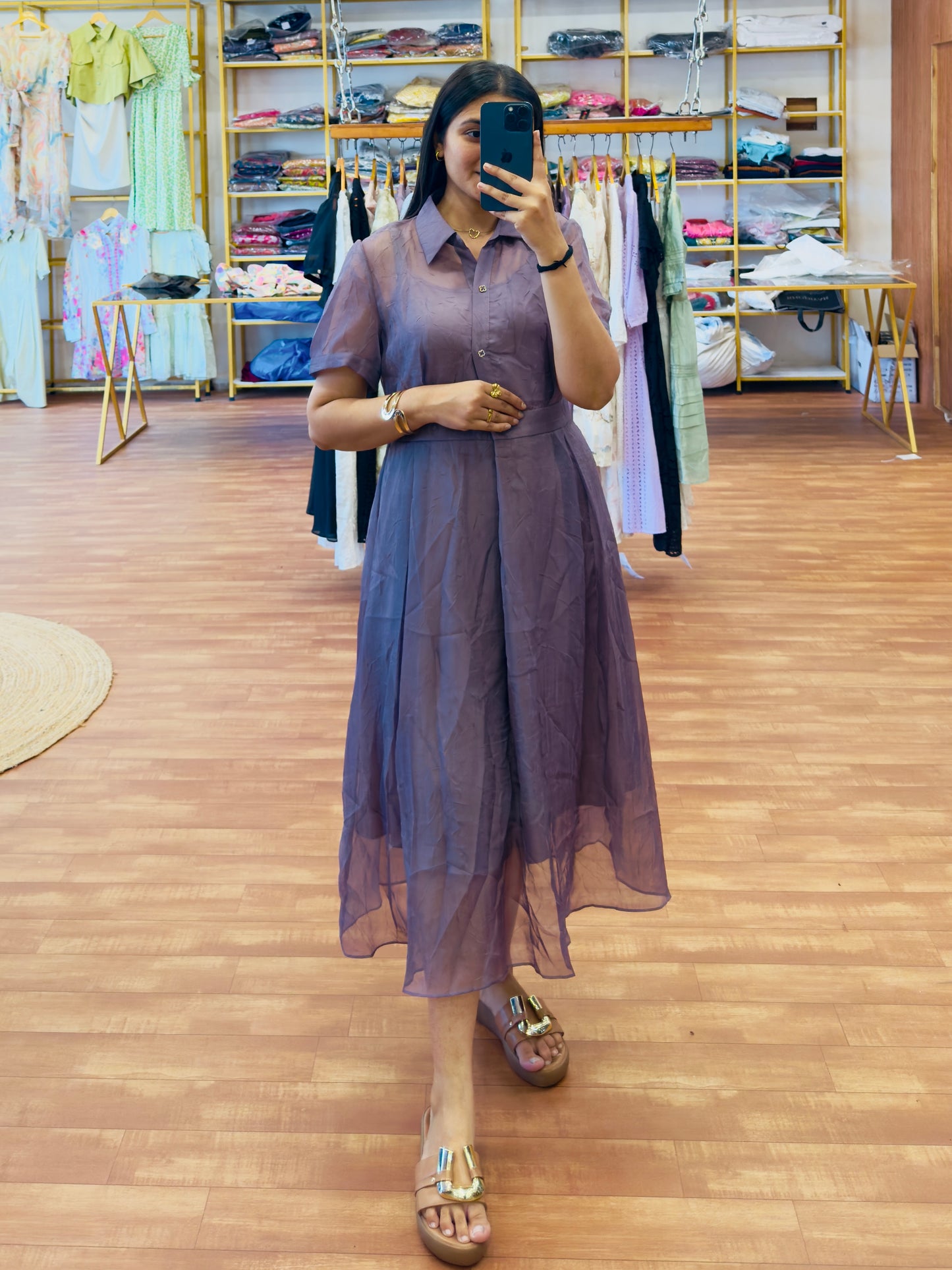PURPLE REGULAR LENGTH WESTERN DRESS