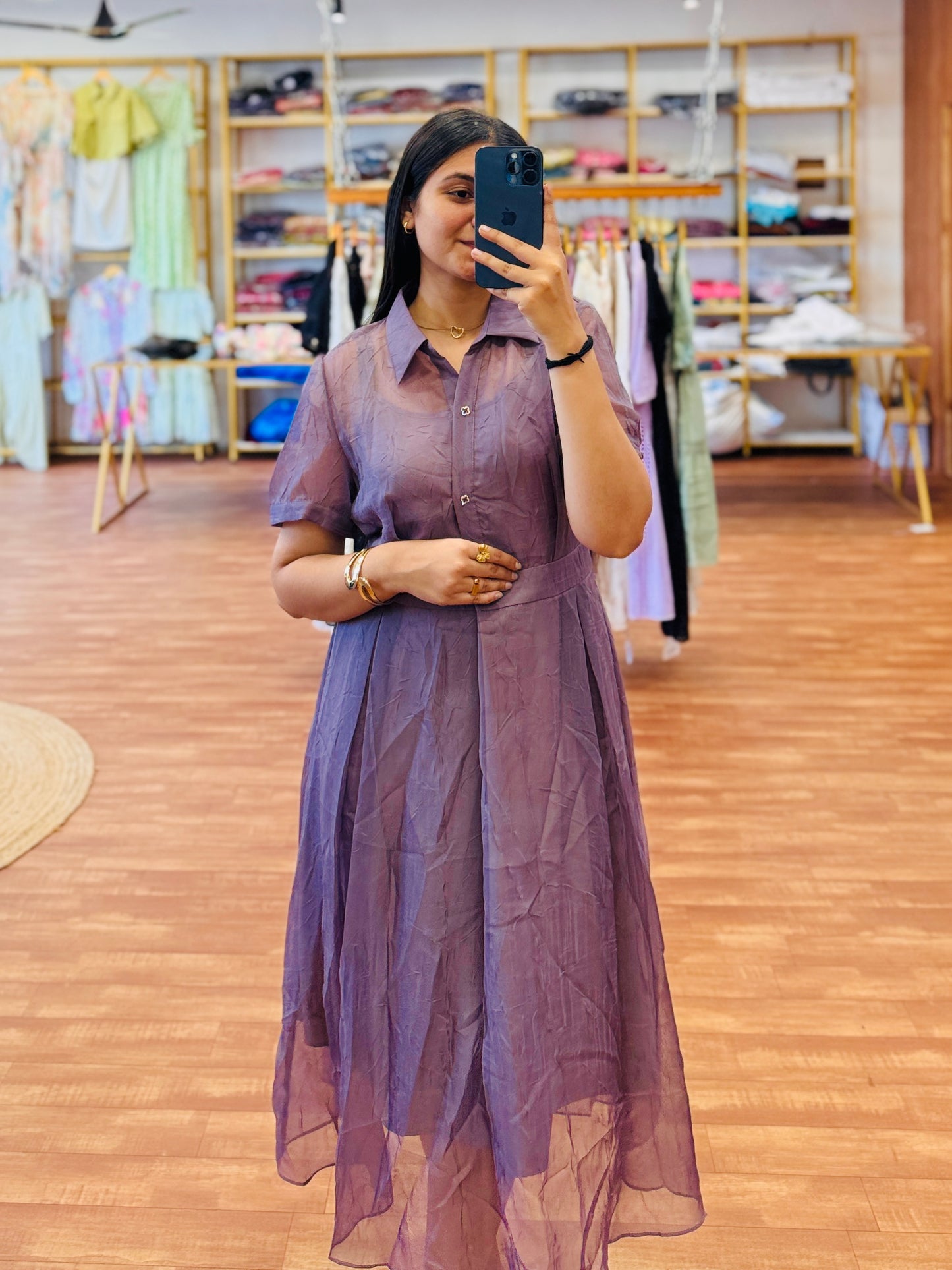 PURPLE REGULAR LENGTH WESTERN DRESS