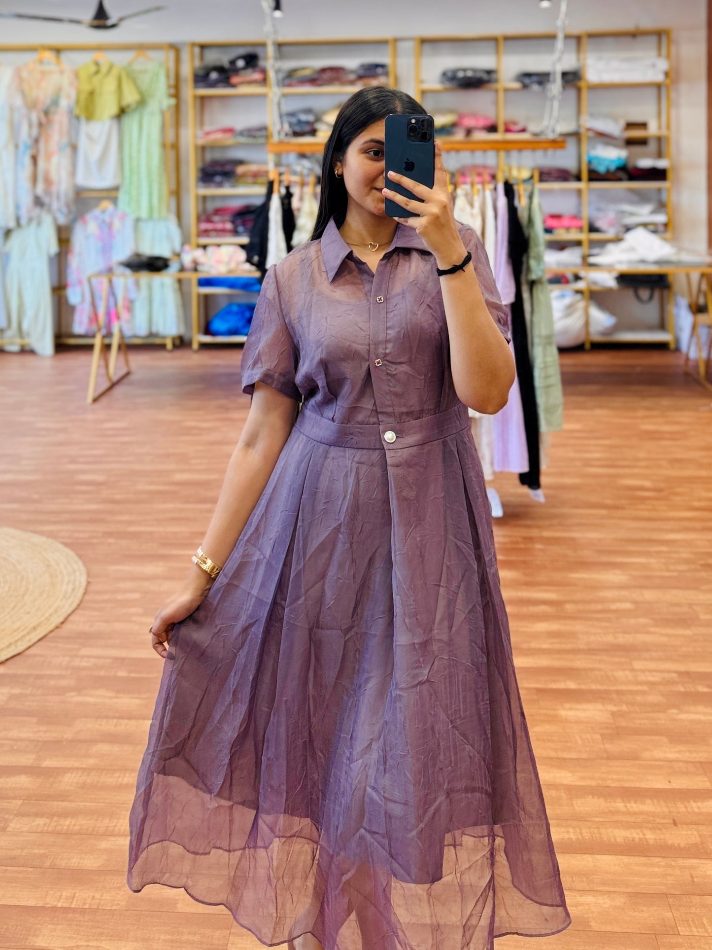 PURPLE REGULAR LENGTH WESTERN DRESS